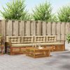 vidaXL Outdoor-Sofagarnitur mit Kissen 5 pcs Natur und Beige
