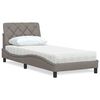 vidaXL Bett mit Matratze Taupe 90x190 cm Stoff
