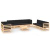 vidaXL 10-tlg. Garten-Lounge-Set mit Kissen Massivholz Kiefer