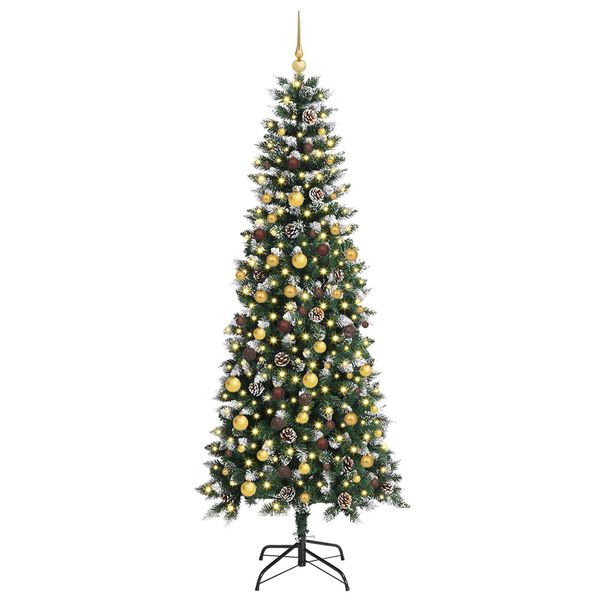vidaXL K&uuml;nstlicher Weihnachtsbaum mit 300 LEDs mit St&auml;nder Gr&uuml;n 210 cm