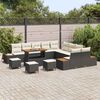 vidaXL Gartensofa-set mit Kissen 14 pcs Schwarz Poly Rattan