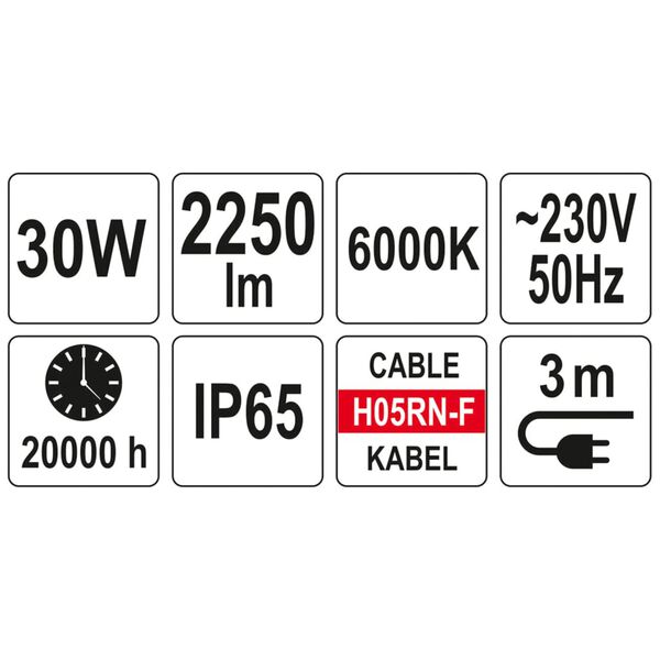 YATO LED-Flutlicht mit Stativ 30W