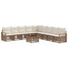 vidaXL Gartensofa-set 10 Stk. Beige Poly-Rattan