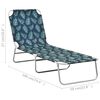 vidaXL Klappliege Stahl und Stoff Blattmuster