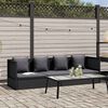 vidaXL Garten-Sofabett mit Kissen Poly Rattan Schwarz