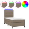 vidaXL Boxspringbett mit Matratze & LED Taupe 90x200 cm Stoff
