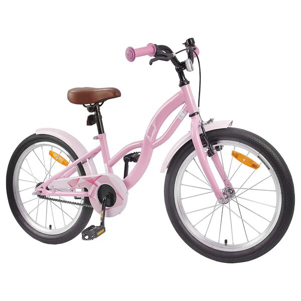 vidaXL Kinderfahrrad 18 Zoll f&uuml;r 5-7 Jahre alt Hellrosa