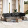 vidaXL Gartensofa-set mit Kissen 8 pcs Grau Poly-Rattan