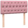 vidaXL Boxspringbett mit Matratze Rosa 80x220 cm Samt