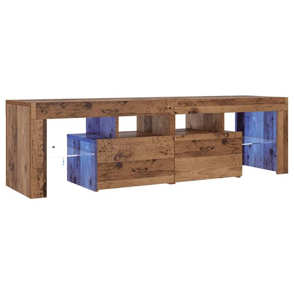vidaXL TV-Schrank mit LED Altholz-Optik 140x36,5x40 cm Holzwerkstoff