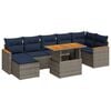 vidaXL 8-tlg. Garten-Sofagarnitur mit Kissen Grau Poly Rattan