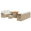 vidaXL Gartensofa-set mit Kissen 10 pcs Beige Poly-Rattan