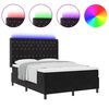 vidaXL Boxspringbett mit LED-Lichtleisten Schwarz 140 x 190 cm Samt