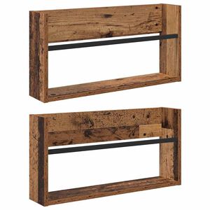 vidaXL Magazinregal 2 Stk. Altholz 60 x 12 x 30 cm Holzwerkstoff