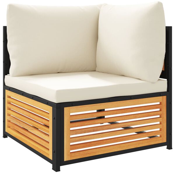 vidaXL Garten-Ecksofa mit Kissen Massivholz Akazie