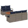 vidaXL Gartensofa-set mit Kissen 6 pcs Grau Poly-Rattan