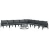 vidaXL Gartensofa-set mit Kissen 10 pcs Schwarz Stahl