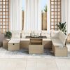 vidaXL Garten-Sofa-Set 11 pcs Beige Poly Rattan
