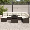 vidaXL Garten-Sofa-Set mit Kissen mit Speicher 9 pcs Braun Poly Rattan