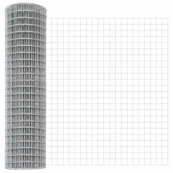 vidaXL Eurozaun Silber 1,2 x 10 m Feuerverzinktes Eisen