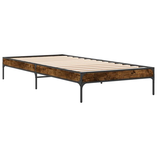vidaXL Bettgestell R&auml;uchereiche 90x190 cm Holzwerkstoff und Metall