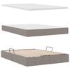 vidaXL Bett mit Stauraum und LED mit Matratze Taupe 140 x 200 cm Stoff