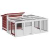 vidaXL Kaninchenstall Mokka 144x123x67,5 cm Massivholz Kiefer