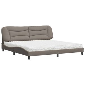 vidaXL Bett mit Matratze "Hvar" Taupe 200x200 cm Stoff