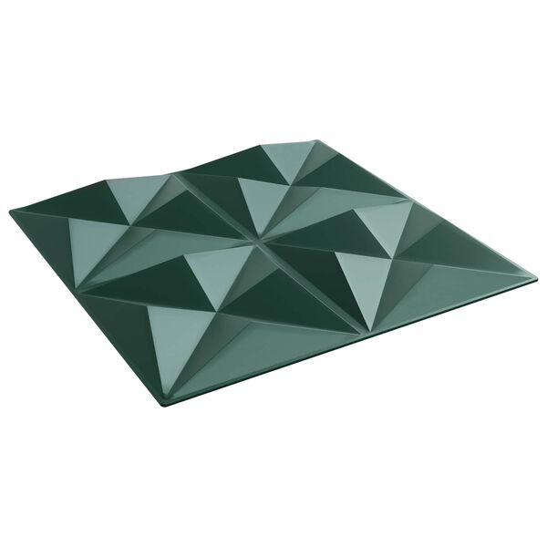 vidaXL Wandpaneele 12 pcs Origami Gr&uuml;n 50 x 50 cm XPS Schaum