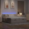 vidaXL Ottoman-Bett mit Matratzen & LEDs Taupe 200x200 cm Stoff
