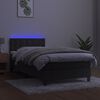 vidaXL Boxspringbett mit Matratze & LED Dunkelgrau 90x190 cm Samt