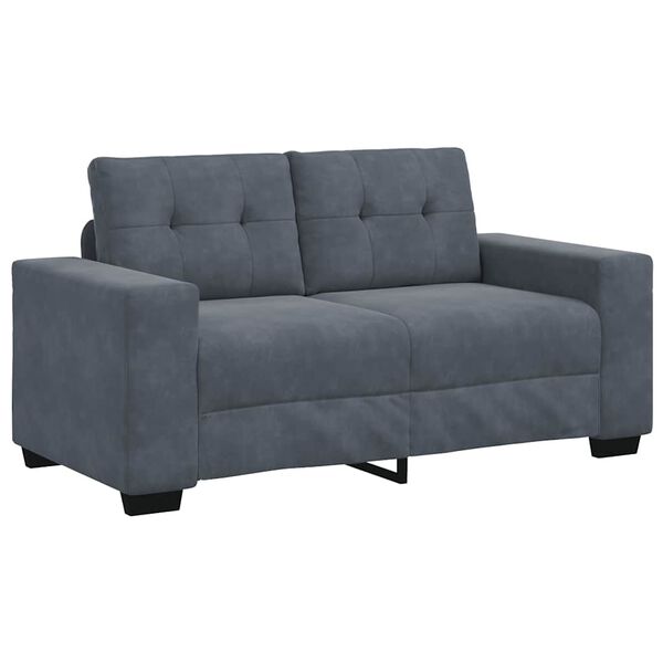 vidaXL 2-teiliges Sofa-Set mit Kissen, dunkelgrauer Samt