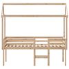 vidaXL Hochbett mit Dach 75x190 cm Massivholz Kiefer
