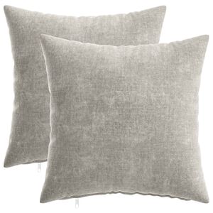 vidaXL Kissenbezug 2 pcs HEERLEN Hellgrau 40 x 40 cm Chenille-Stoff