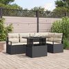 vidaXL Garten-Sofa-Set mit Speicher 6 pcs Schwarz Poly Rattan