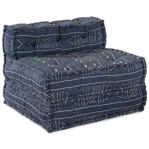 vidaXL Modulares Sofa Indigo Druck 70 x 70 x 56 cm Stoff