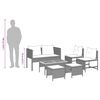 vidaXL Gartensofa-set mit Kissen 6 pcs Schwarz Poly-Rattan