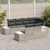 vidaXL Gartensofa-set mit Speicher 7 pcs Hellgrau Poly-Rattan
