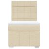vidaXL Boxspringbett mit Matratze Creme 80x200 cm Stoff