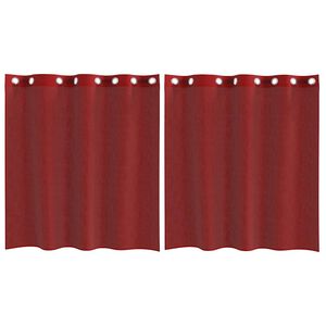 vidaXL Voile Vorh&auml;nge mit &Ouml;sen 2 Stk. Weinrot