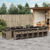 vidaXL 17-tlg. Garten-Essgruppe mit Kissen Grau Poly Rattan