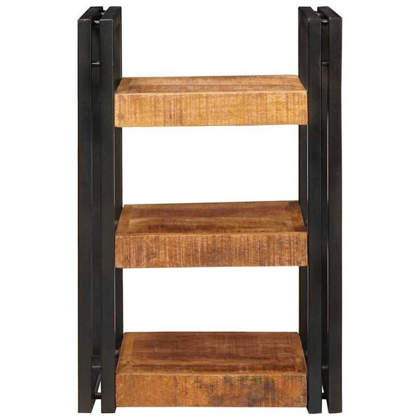 vidaXL Nachttisch Braun und Schwarz 38 x 33 x 58 cm Massivholz Mango