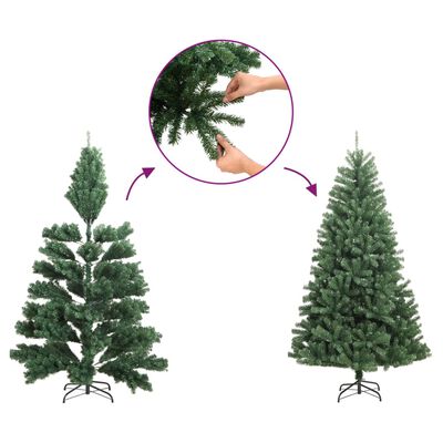 vidaXL Künstlicher Weihnachtsbaum mit Ständer Schlank Grün 210 cm PVC