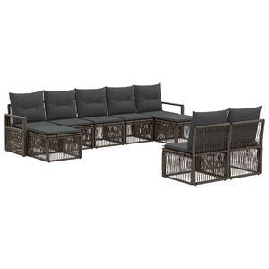 vidaXL Gartensofa-set 9 pcs Grau Poly-Rattan