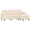 vidaXL 3-Sitzer-Sofa mit Hocker Beige 180 cm Mikrofasergewebe