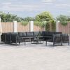 vidaXL Gartensofa-set mit Kissen 12 pcs Schwarz Stahl