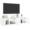 vidaXL TV-Wandschränke mit LED-Leuchten 2 Stk. Weiß 60x35x31 cm