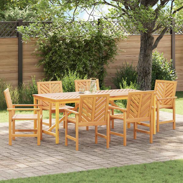 vidaXL Garten Essgruppe 7 pcs Braun Massivholz Akazie