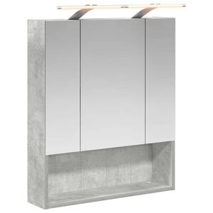 vidaXL Badezimmerspiegelschrank mit Regal Beton Grau 60 x 14.5 x 70 cm