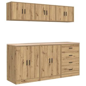 vidaXL Garagenschr&auml;nke 6 Stk. Artisan-Eiche Holzwerkstoff